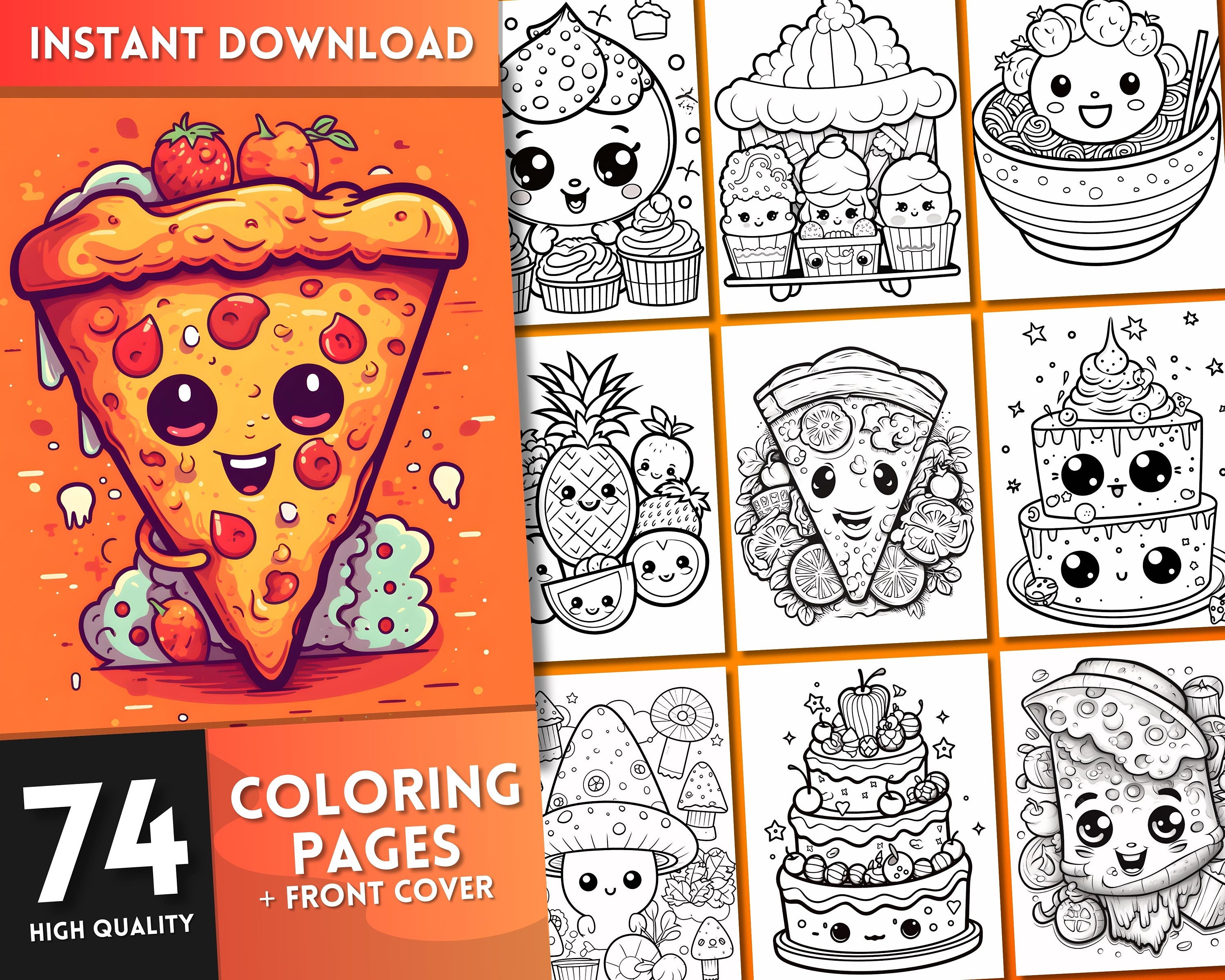 coloring-pages-for-kids-kawaii-coloring-book-kawaii-foods-etsy