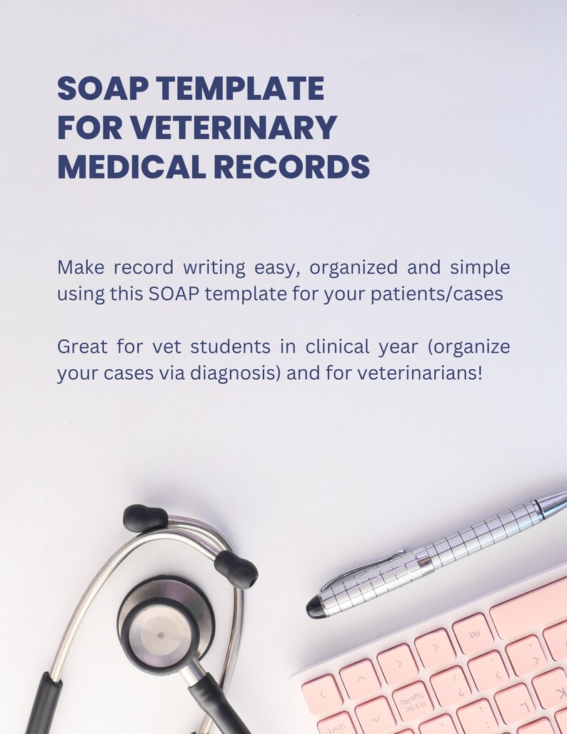 SOAP Template Vet Student Clinical Clinics NAVLE Study Veterinarian