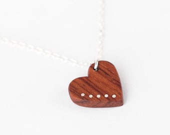 5th Anniversary Gift For Wife | Wood Heart Necklace | Custom Wood Pendant | Wooden Pendant | Wood Anniversary Necklace | Wood Gift