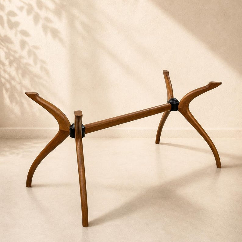 Rectangular Table Leg Support Solid Wood Pedestal Table Leg, Rectangle Kitchen Dining Table Base ...