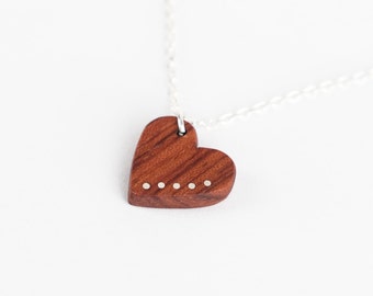 5th Anniversary Gift For Wife | Wood Heart Necklace | Custom Wood Pendant | Wooden Pendant | Wood Anniversary Necklace | Wood Gift