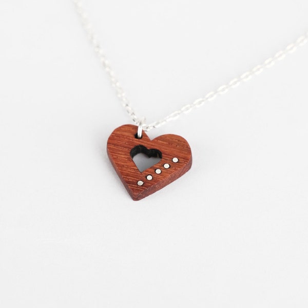 5th Anniversary Gift For Wife | Wood Heart Necklace | Custom Wood Pendant | Wooden Pendant | Wood Anniversary Necklace | Wood Gift