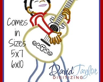 Coco Miguel Guitar Applique Embroidery Design 5x7 6x10 in 9 formats Instant Download DTDigitizing Epcot Disneyland Walt DisneyWorld Mexico