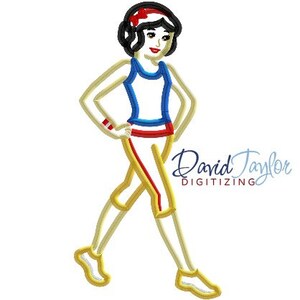 RunDisney Princess Snow White 5x7 6x10 Applique Embroidery Design Instant Download DTDigitizing Disneyland DisneyWorld Run Half Marathon 5K