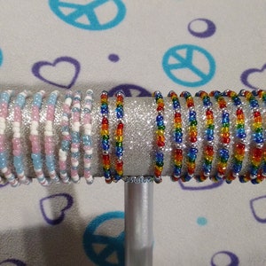 Transgender Flag Bracelet | Pride Bracelet | Rainbow Bracelet | Pride Month Jewelry | Love Is Love Bracelet | Pink & Baby Blue Bracelet