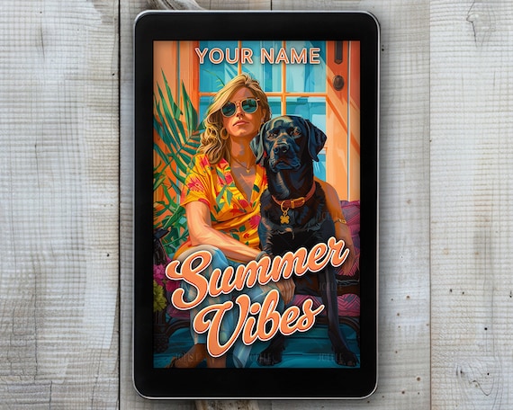 Pre-made eBook Cover Design Women's Fiction, Contemporary Fiction, Romance, Cozy, Drama, Pet, Dog, Black Lab, Summer, Midlife, Middle-aged