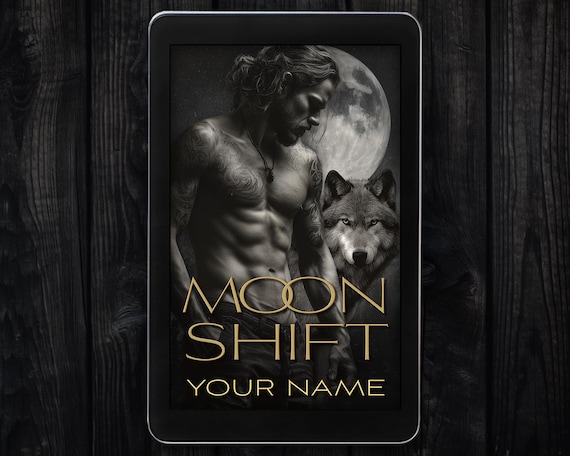 Premade Shifter Romance eBook Cover with Alpha Werewolf and Full Moon, Design for Indie Authors