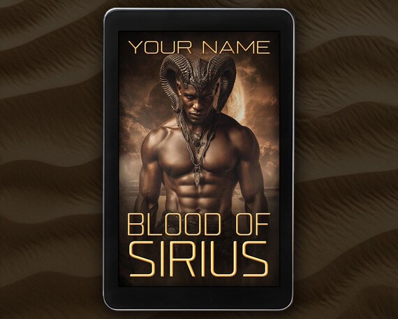 Premade Sci-Fi Fantasy eBook Cover – Horned Warrior with Cosmic Sky and Desert Backdrop