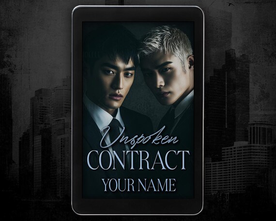 MM BL Dark Romance Premade eBook Cover with Two Asian Businessmen, Mafia, CEO, Workplace Romance