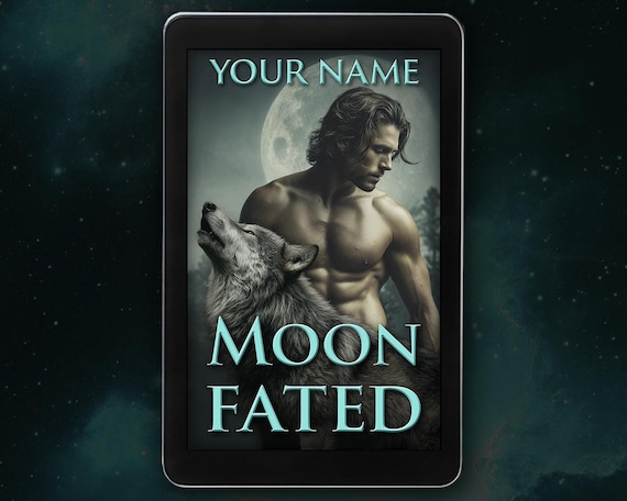 Premade Shifter Romance eBook Cover with Alpha Wolf and Moonlit Hero for Paranormal and Fated Mates Stories