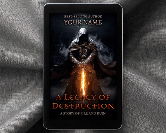 Pre-made eBook Cover Design Fantasy, Sword and Sorcery, Dark Fantasy, Fiction, Heroic, Epic Adventure, Cloaked Figure, Sword