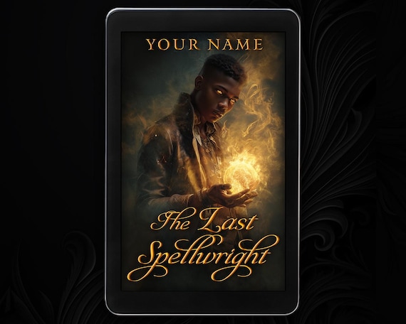 Premade eBook Cover | Fantasy Romance or Adventure | African American Hero with Magical Orb | Premade Book Design