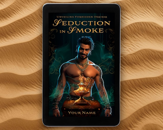 Pre-made eBook Cover Design Digital, Genie, Jinn, Romance, Fiction, Fantasy, Mythical, Supernatural, Arabian, Mystery, Bottle, Sexy Handsome