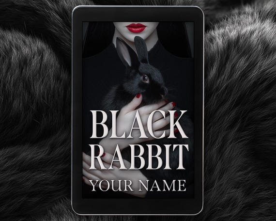 Gothic Romance eBook Cover – Black Rabbit Mask, Red Lips (Digital Download)