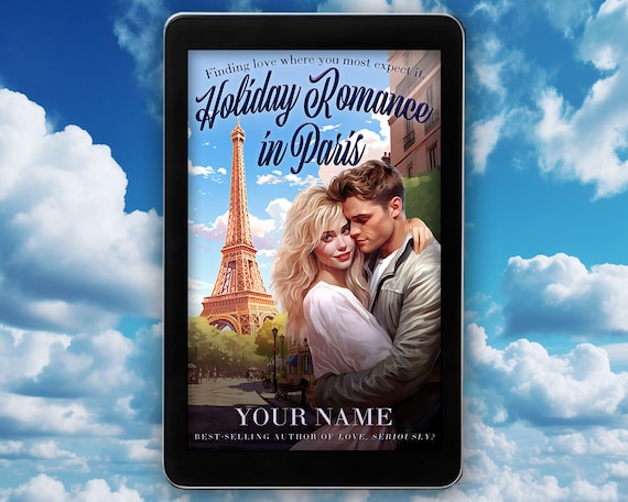 Pre-Made Book Cover Design, Fiction, Romance, Paris France, Holiday, Vacation, Cheerful, Overseas, Heartwarming, Love, Contemporary, Cozy