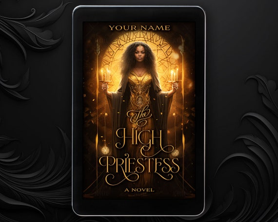 Pre-made eBook Cover Design Fantasy, Spiritual Fiction, Tarot card, High priestess, WOC, Occult fiction, Mystical, Book Cover, Magic