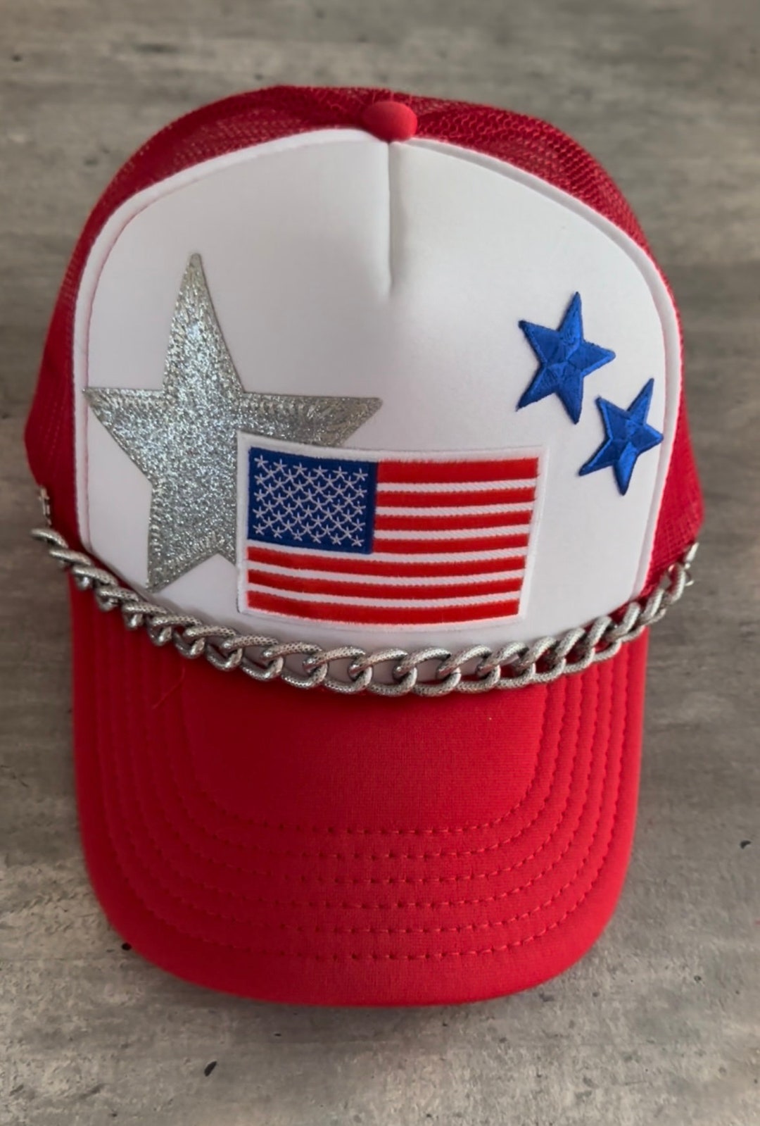 4th of July Patriotic Hat With Removable Interchangeable Chain - Etsy