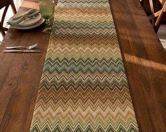 Runner da Tavola Gobelin Zig Zag | Artigianale Sartoriale Su Misura | Centrotavola Elegante / Handmade Gobelin Table Runner