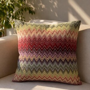 Federa Copricuscino Gobelin Zig Zag Fatto a Mano | Decorative Pillow Cover with Insert | Cuscino Arredo Artigianale | Custom Size Available