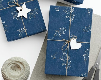 Gift Wrap Papers - Baby's breath (Dark blue)