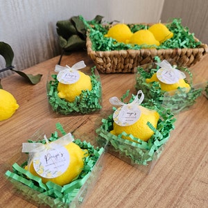 Bulk Lemon Candles with Custom Labels | Lemon Baby Shower Favors | Bridal Shower Favors | Lemon SCENTED Candles