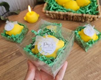 Lemon Candle Favors | Unique Gifts for Lemon Party Themes | Personalized Packaging