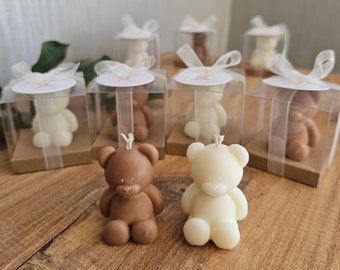 Mini Teddy Bear Candle Favors - Perfect for Bear-Themed Parties! | Mini Bear Candles for Baby Showers & Birthdays | Teddy Bear Party Favors