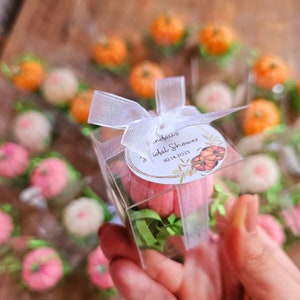 Pink Pumpkin Candle Favors, Little Pumpkin Party Gifts, Pumpkin Themed Baby Shower Favors, Fall Wedding Favors, Autumn Gifts in Bulk