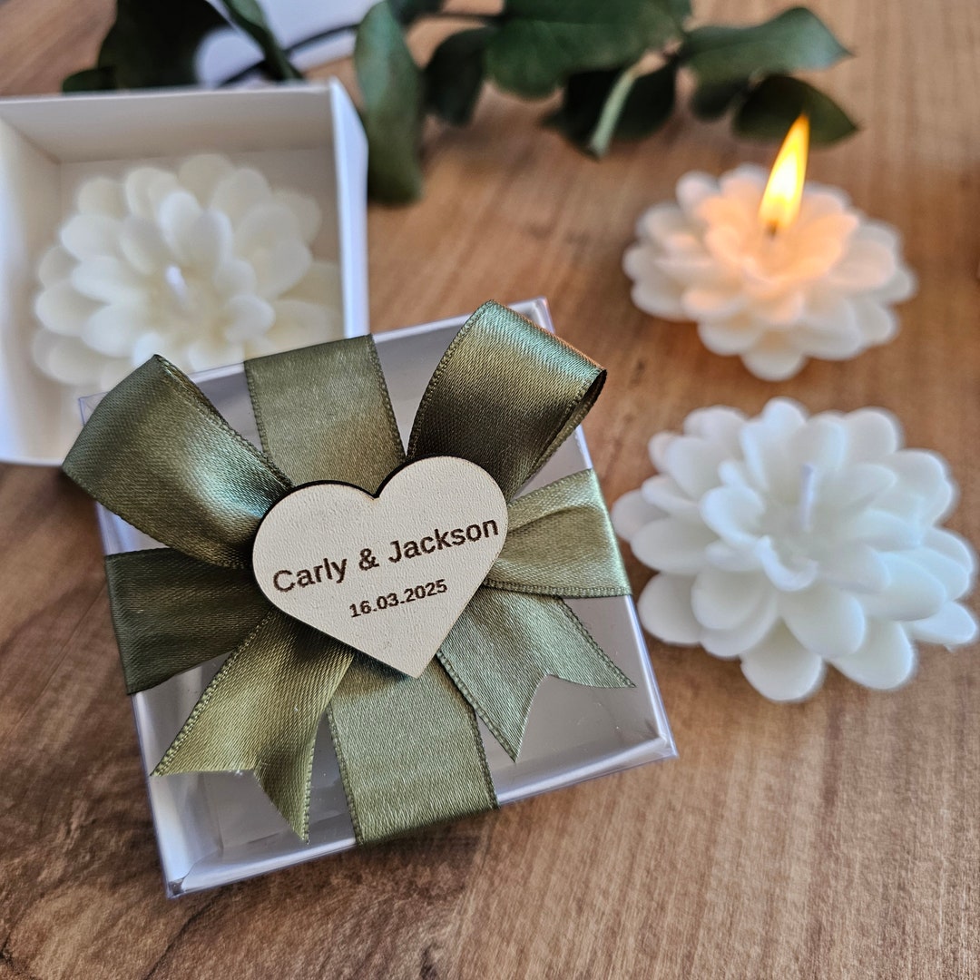 Lotus Shaped White Wedding Candles | Wedding Guest Favor Candles ...