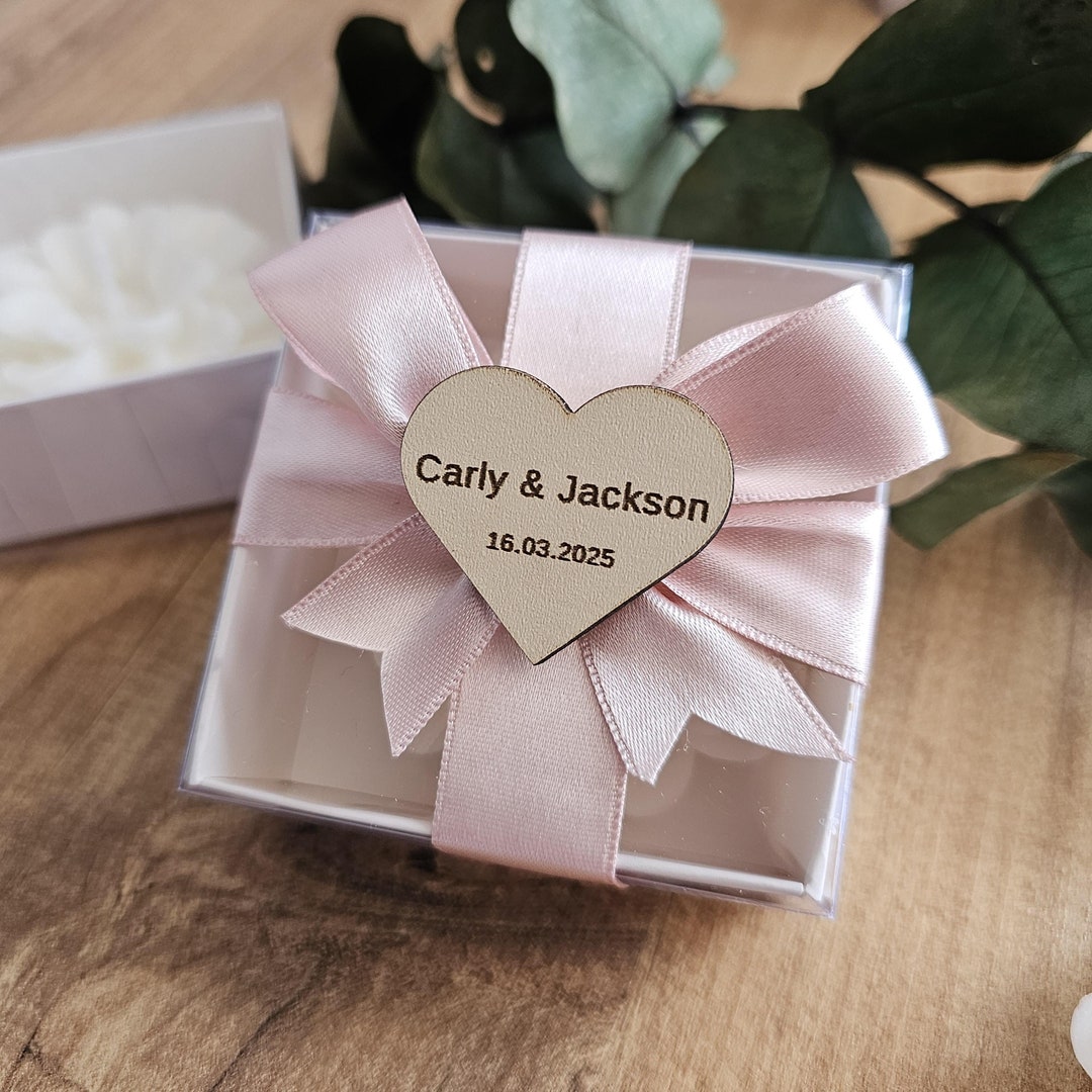 Flower Candles for Wedding Guests | Personalized Candle Favors | Lotus ...