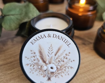 Mini faveurs personnalisées de bougie - cadeaux de mariage, de baby shower, de douche nuptiale - cadeau personnalisé de bougie de pot