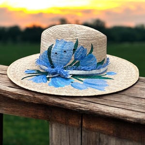 Hand Painted Wide Brim Hat