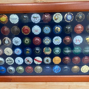 Collection 5 showcases of 60 champagne capsules