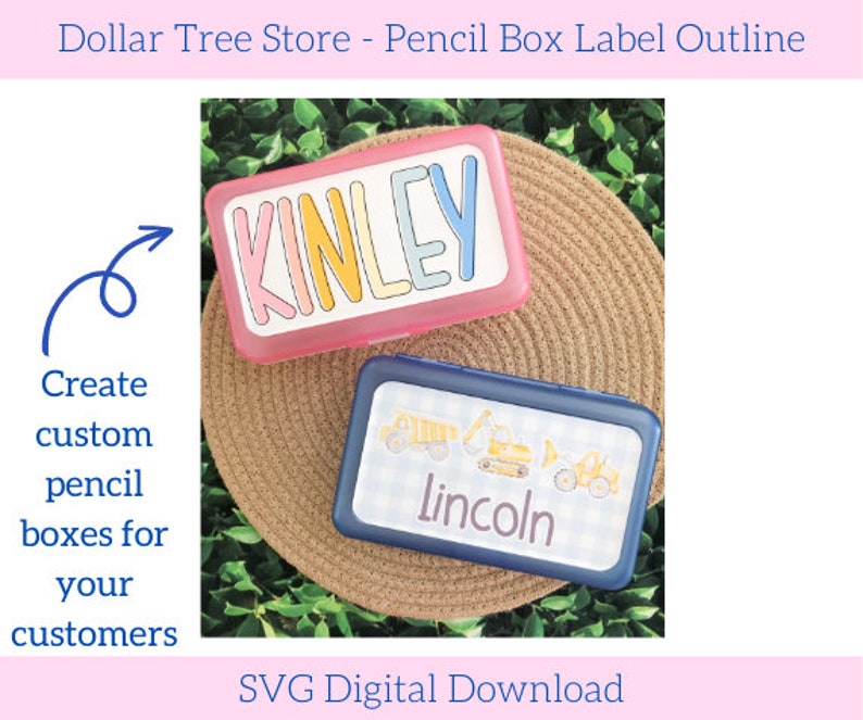 Dollar Tree Pencil Box Outline Template Svg Pencil Box Etsy