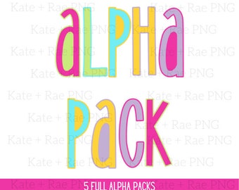 Bright Summer Alpha Pack png - Summer Two Toned Alpha Pack png - Summer Doodle Alpha Pack png - Trendy Summer Alpha Pack png
