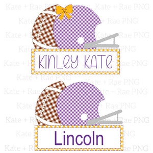 Viola e Oro Football Faux Applique png - Football Faux Applique png - Boys and Girls Football png - Football png - Personalizzato Faux Applique
