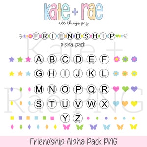 Friendship Alpha Pack png - Friendship Font Alpha Pack png - Pulsera de la amistad png - Pulsera de la amistad personalizada png - descarga digital