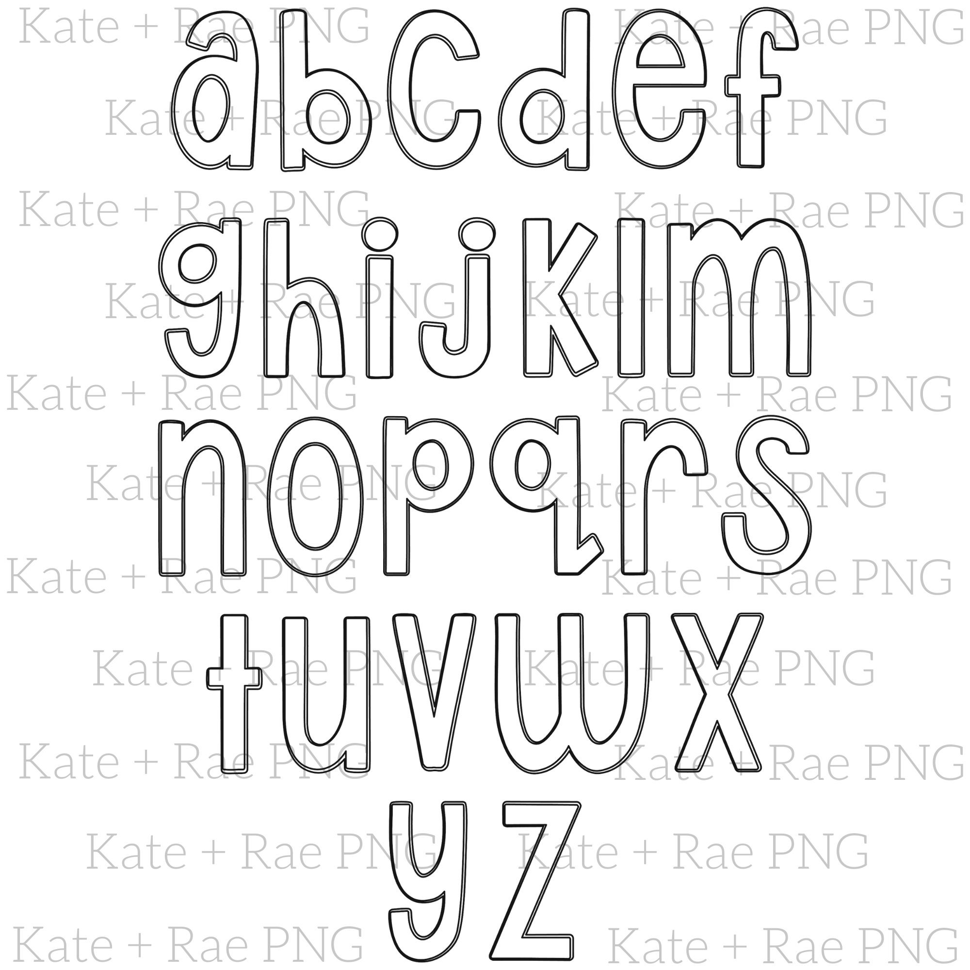 Doodle Letter SVG Pack Fill in Your Own Doodle Letters SVG Template ...