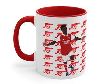 Saka mug, Arsenal mug, Gooners gift, gunners Dad gift, World cup England, Fathers day gift, Premier league, Arsenal fan gift, Gunner mug