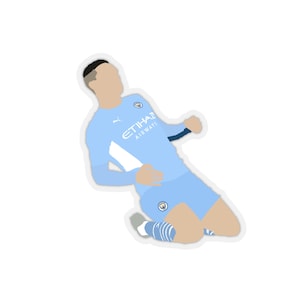 Autocollant en vinyle Phil Foden, autocollant Man City, cadeau de fan de Man City, autocollant MCFC, cadeau de fan de football, autocollant Man Cave, autocollant de football