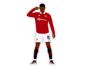 Marcus Rashford Sticker, MUFC sticker, Mancherster United fan gift, Football fan gift, Rashford Celebration Sticker, Premier League sticker