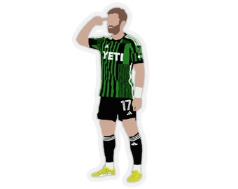 Austin FC sticker, Celebration soccer, soccer sticker, ATX soccer sticker, Jon Gallagher sticker, Austin fc fan gift, Austin sticker