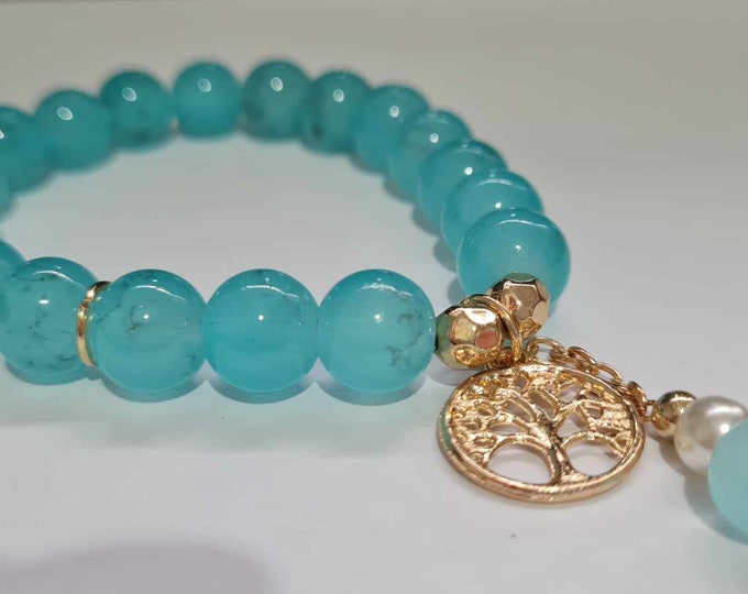 Baby Blue Bracelet with Tree of life