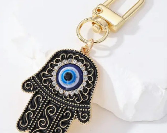 Fatima hamsa key ring/chain with evil eye detail