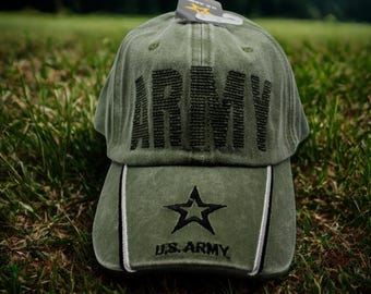 アメリカ陸軍の帽子。刺繍入りのアメリカ陸軍キャップ。お父さんへの