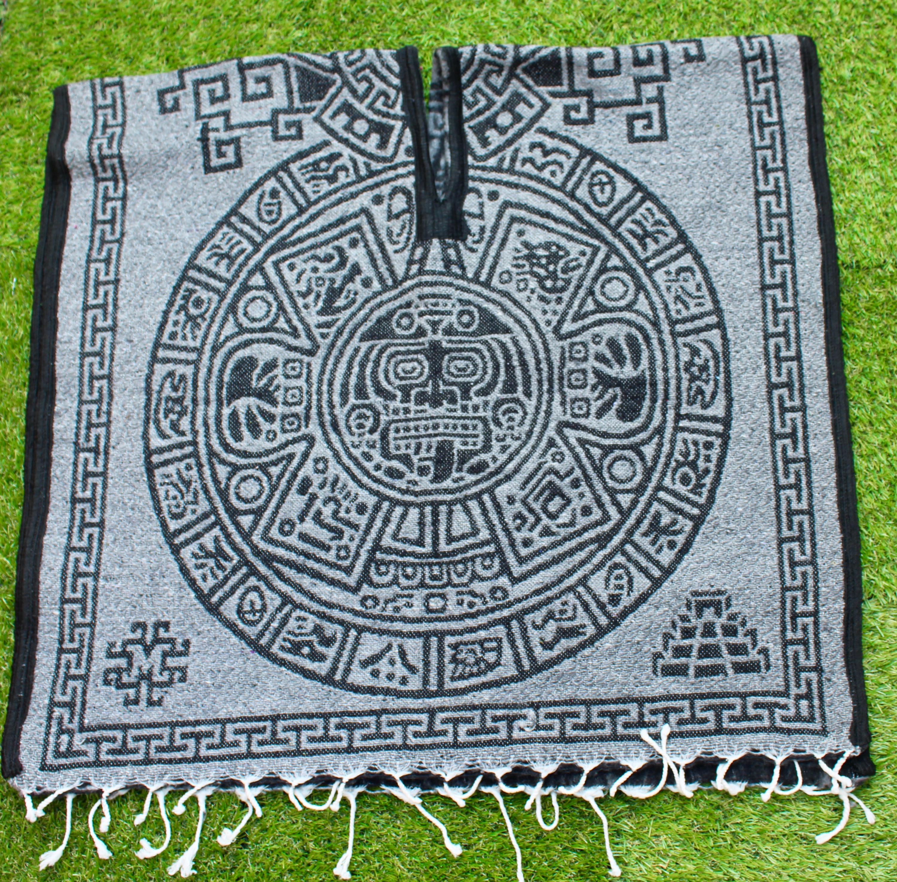 Aztec Calendar Mexican Poncho Kid Size. Talla De Niño Poncho Mexicano ...