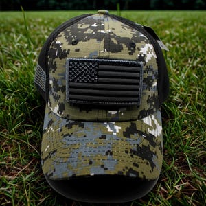 USA Camo Hat. American Flag Velcro Patch Cap .Patriotic Baseball Hat. Tactical USA Hat. USA Hat. American Pride Gift. American Flag Hat
