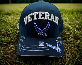 アメリカ空軍帽子。刺繍入りアメリカ空軍キャップ。退役軍人用USAF