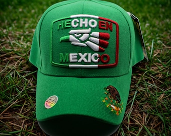 Gorra de béisbol hecha en México. Gorro MX. Gorra Bordada Orgullo Mexicano. Sombrero hecho en México. Regalo del Orgullo Mexicano. Hecho en Mexico Sombrero verde