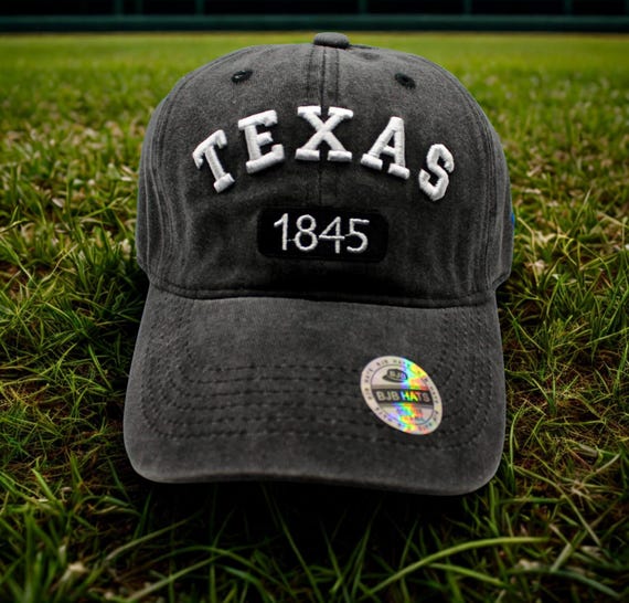 Texas Embroidered Baseball Cap Texas White and Navy Hat main image 3